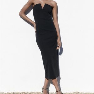 Zara V-Notched Midi Dress